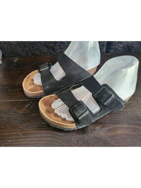Jambu Woodstock Black Suede Slide Sandals/Sz. 8M EUC